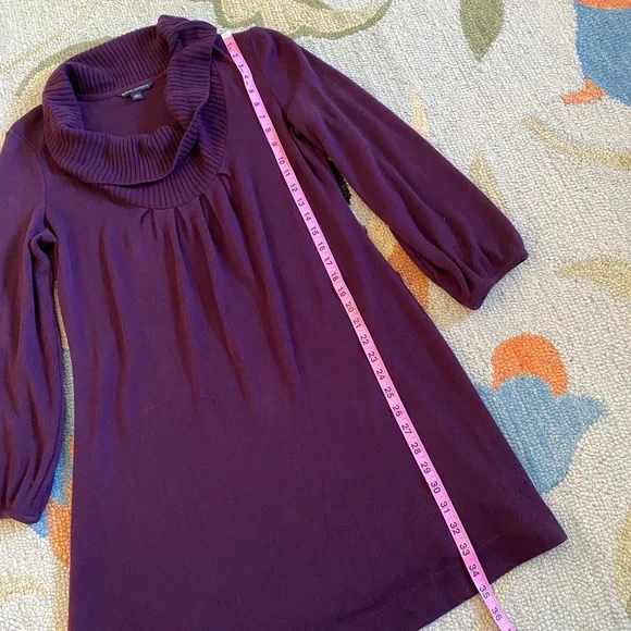 Banana Republic I Purple Cowl Neck Sweater Dress I Holiday 2008 - Picture 5 of 16